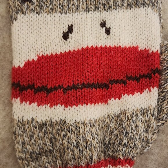 Sock Monkey Mittens made of Alpaca yarn - Picture 4 of 5